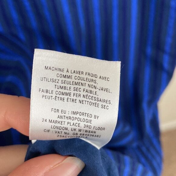 Anthropologie HD in Paris Blue Striped Shift Dress size 4 - Picture 8 of 8